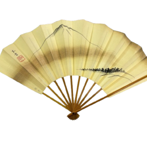 “fuji – poetic elegance of japan” handcrafted folding fan by jumatsuya fukui, kyoto(pre owned / boxed / no.22 fuji – poetic elegance of japan)