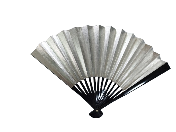 Reversible Gold & Silver Japanese Dance Fan — Stage Performance Style(Pre-Owned /No.35F ) - 画像 (2)