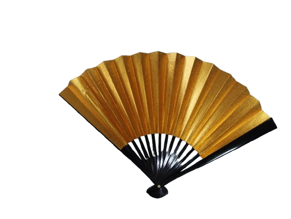 Reversible Gold & Silver Japanese Dance Fan — Stage Performance Style(Pre-Owned /No.35F )